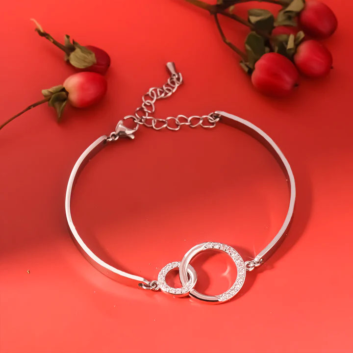 To My Daughter Mother and Daughter Forever Linked Together Circle Bracelet