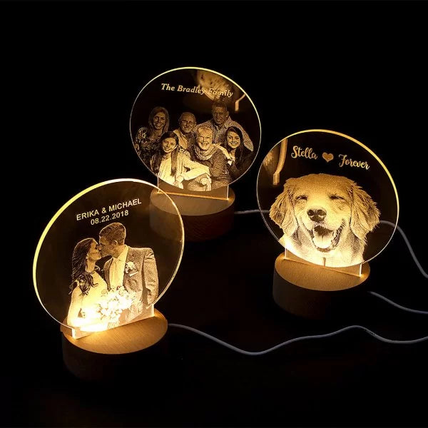 Personalized Photo Night Light 3D Illusion Lamp for Family