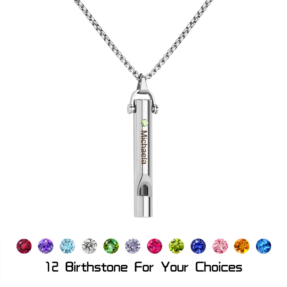 Personalized Whistle Pendant Necklace