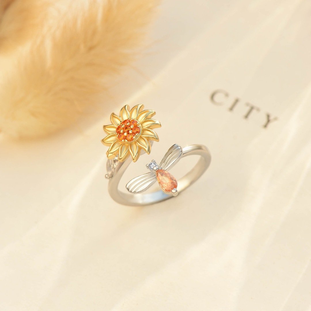 For Daughter - Sunflower Fidget Ring