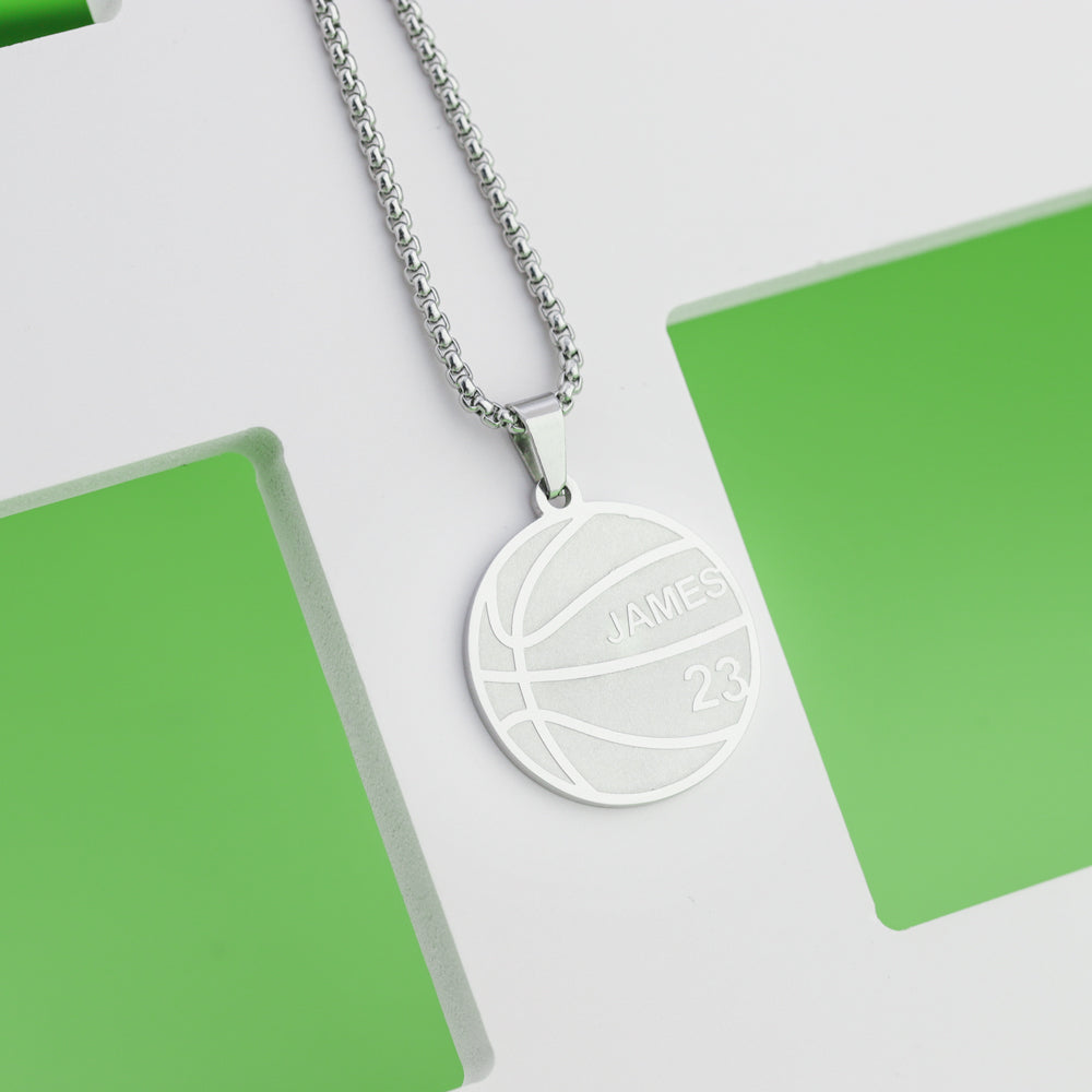 Personalized basketball Necklace-Believe In Yourself, Forever Partner