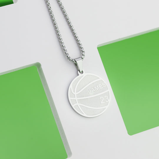 Personalized basketball Necklace-Believe In Yourself, Forever Partner