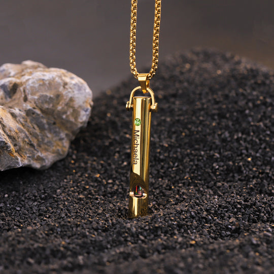 Personalized Whistle Pendant Necklace