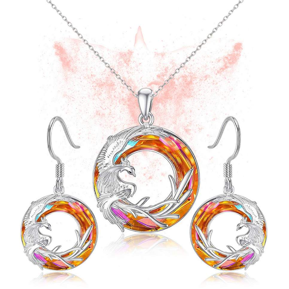 Phoenix Crystal Necklace | 925 Sterling Silver-Awareness Avenue-