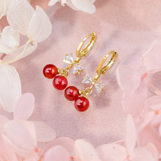 Cherry Stud Earrings or Necklace