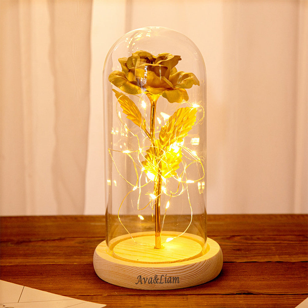 Enchanted Rose Night light Custom Text Rose LED Lamp Romantic Gift