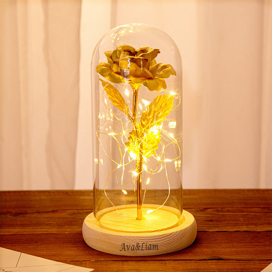 Enchanted Rose Night light Custom Text Rose LED Lamp Romantic Gift