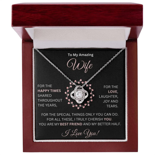 To My Amazing Wife Love Knot Necklace Gifts For Lover