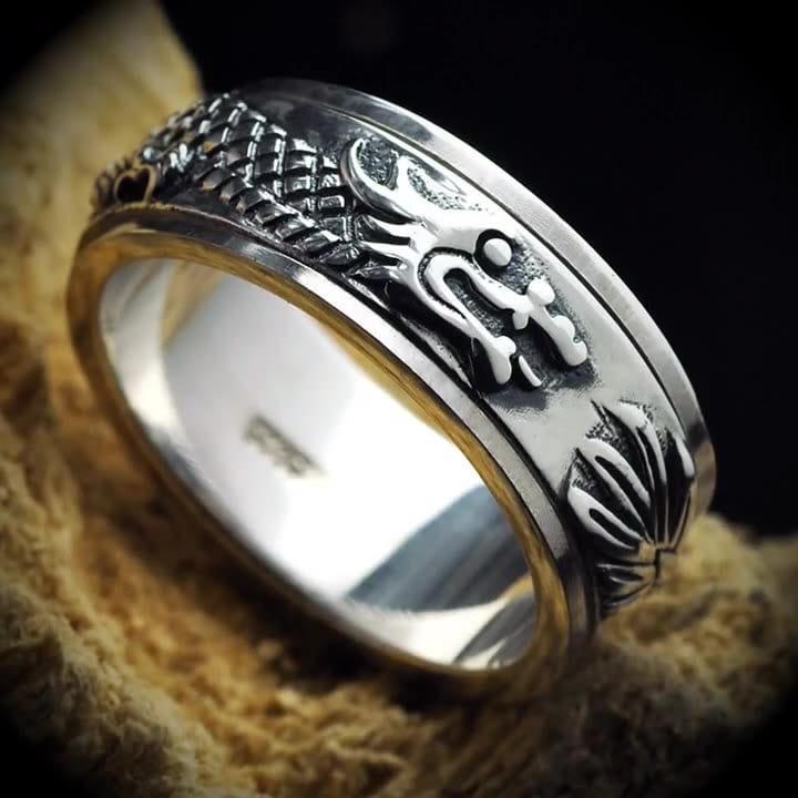 925 Sterling Silver Dragon Anxiety Fidget Ring Ring MelodyNecklace