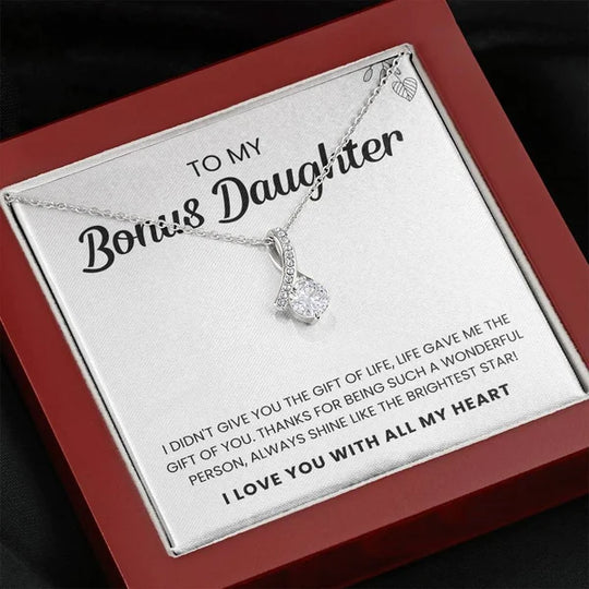 To My Bonus Daughter | Shine Like The Brightest Star Alluring Beauty Necklace Gift Set