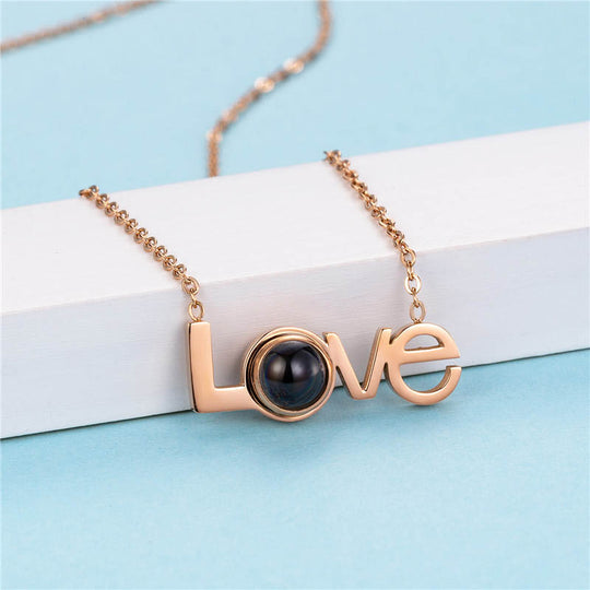 LOVE Projection Necklace Personalized Photo Necklace Creative Gift for Her