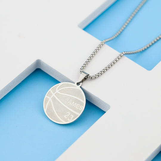 Personalized basketball Necklace-Believe In Yourself, Forever Partner