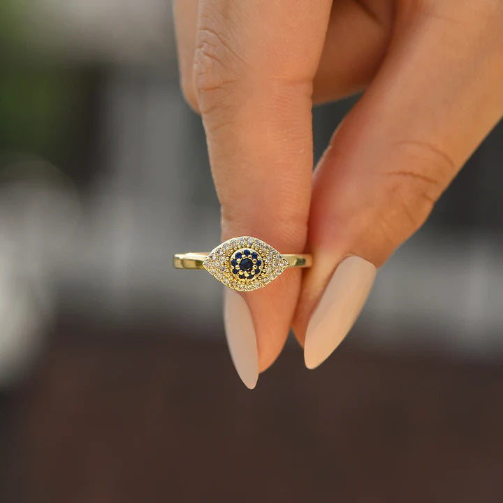 For Granddaughter-S925 Evil Eye Fidget Ring Anxiety Spinning Ring" I will love & protect you from anything you fear"