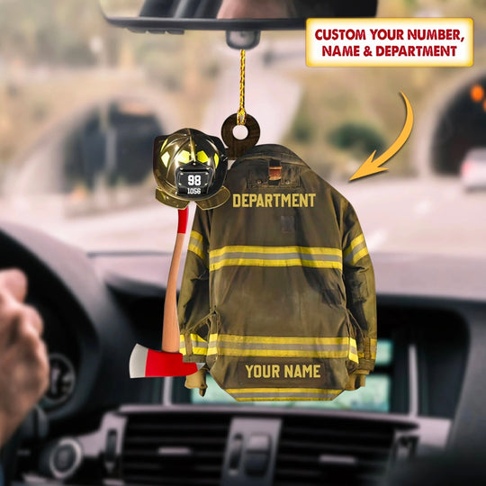 Personalized Firefighter Armor Shaped Flat Acrylic Keychain