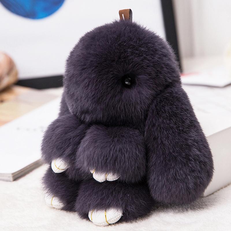 Fluffy Bunnies Fuzzy Fur Ball Pom Pom keychain- Bunny Keychain Cute Keychains-Boots N Bags Heaven-Boots N Bags Heaven