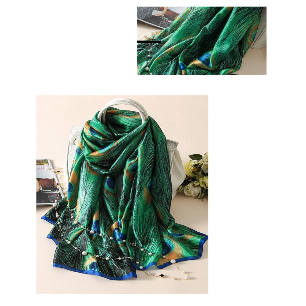 Luxurious Delicate Peacock & Floral Wrap Silky Vibrant Scarves-Boots N Bags Heaven-Boots N Bags Heaven