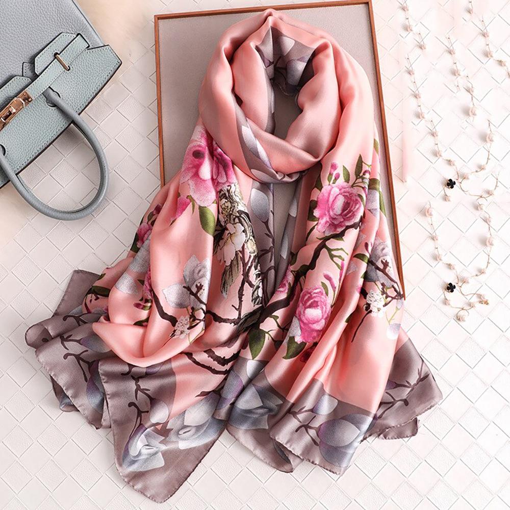 Luxurious Delicate Peacock & Floral Wrap Silky Vibrant Scarves-Boots N Bags Heaven-Boots N Bags Heaven