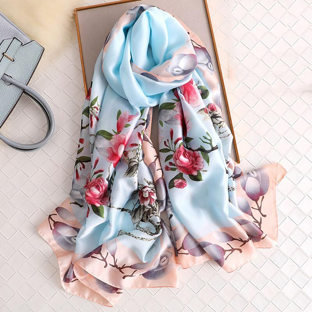 Luxurious Delicate Peacock & Floral Wrap Silky Vibrant Scarves-Boots N Bags Heaven-Boots N Bags Heaven