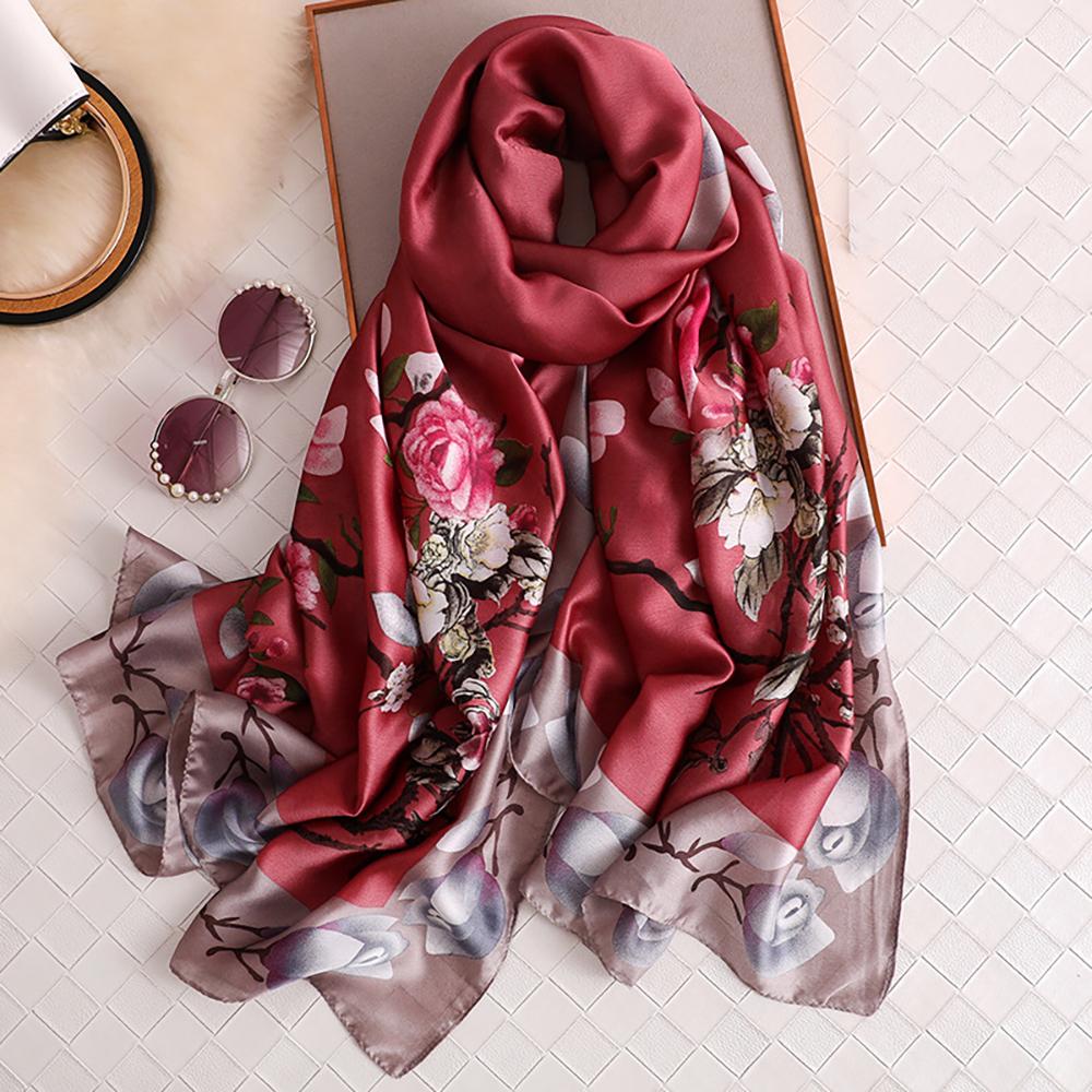 Luxurious Delicate Peacock & Floral Wrap Silky Vibrant Scarves-Boots N Bags Heaven-Boots N Bags Heaven