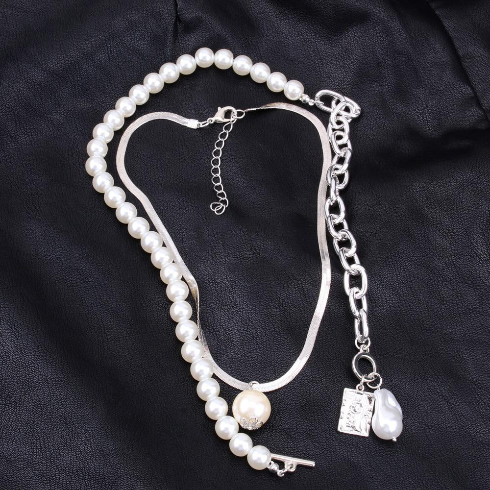 Multi Layer Pearl and Heart Pendant Chain Necklaces-Boots N Bags Heaven-Boots N Bags Heaven