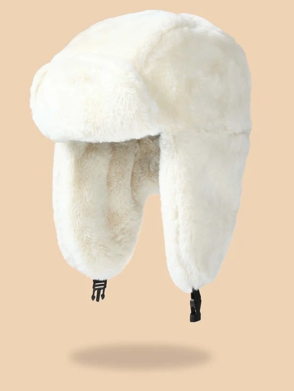 Ushanka Solid Fluffy Winter Trapper Hat