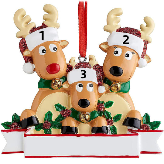 Christmas Ornament-Custom Cartoon Reindeer Family