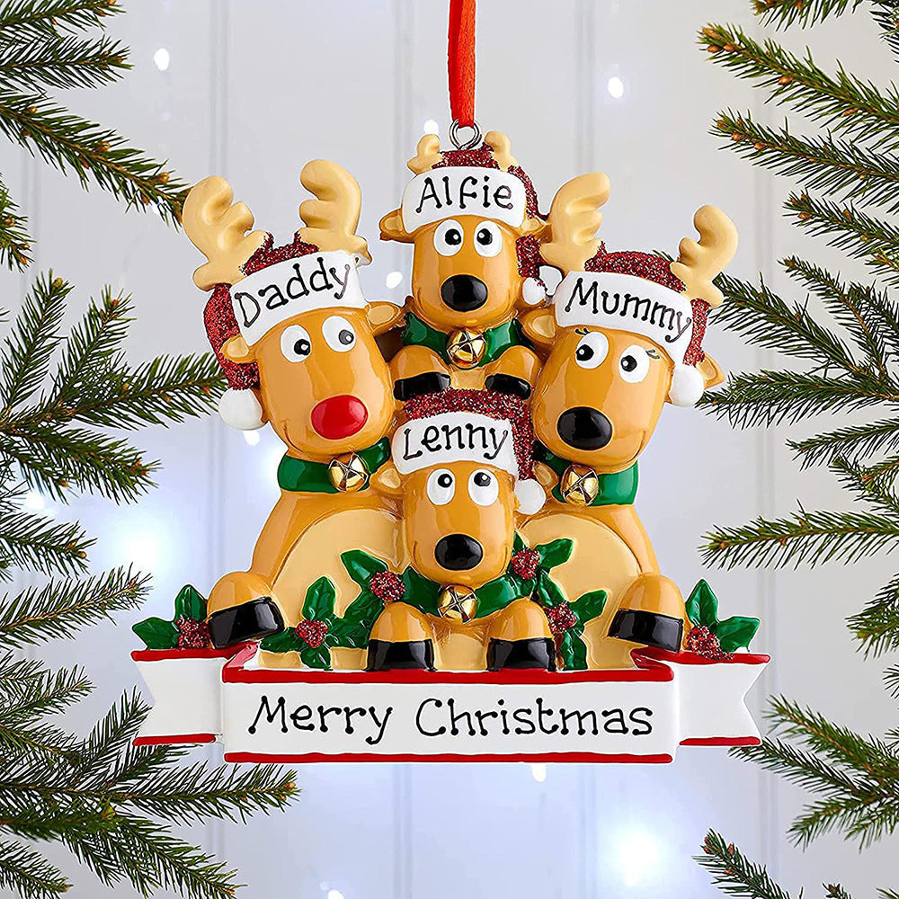 Christmas Ornament-Custom Cartoon Reindeer Family