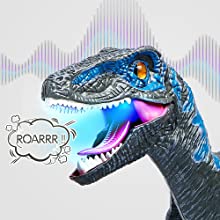 Hot Bee Remote Control Dinosaur Toys, Walking Robot Dinosaur w/ Roaring Sounds