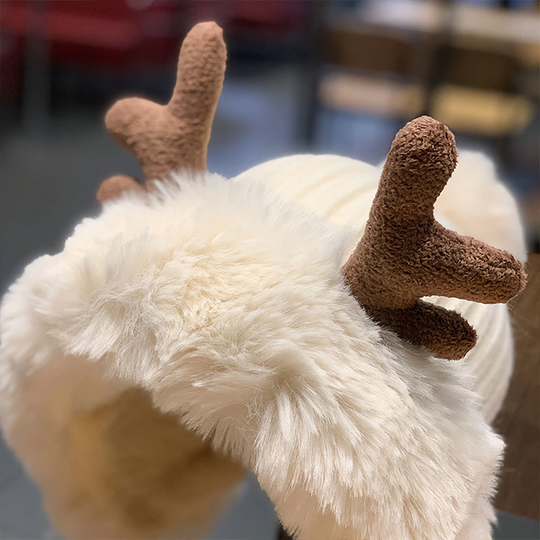 Cute Reindeer Pom Pom Winter Knit Hat - Kirakira World - grungestyle - kawaii fashion -kawaii store-kawaii aesthetic - kawaiistyle