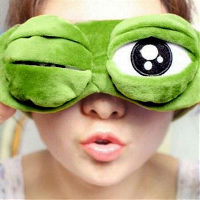 Funny Frog Plush Eye Sleep Mask - Kirakira World - grungestyle - kawaii fashion -kawaii store-kawaii aesthetic - kawaiistyle