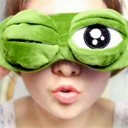 Funny Frog Plush Eye Sleep Mask - Kirakira World - grungestyle - kawaii fashion -kawaii store-kawaii aesthetic - kawaiistyle