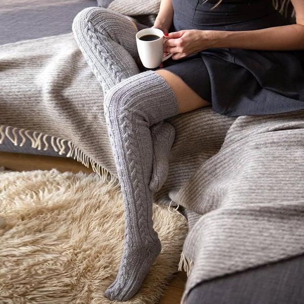 Long Thigh High Socks Smart Wool Thermal Stockings