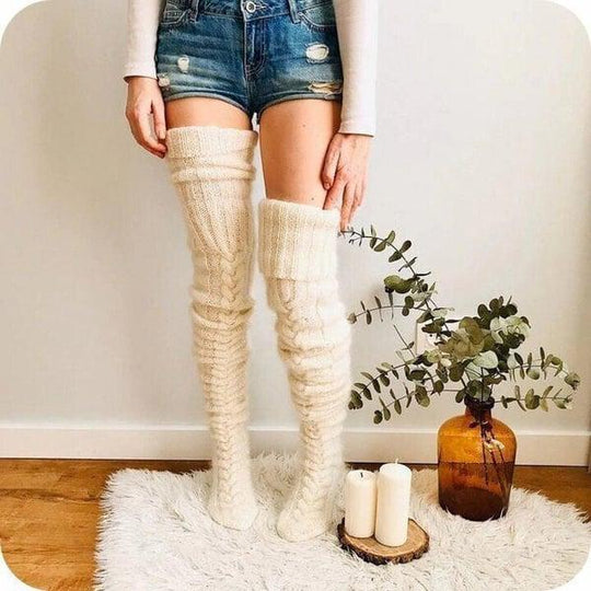 Long Thigh High Socks Smart Wool Thermal Stockings