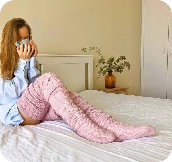 Long Thigh High Socks Smart Wool Thermal Stockings