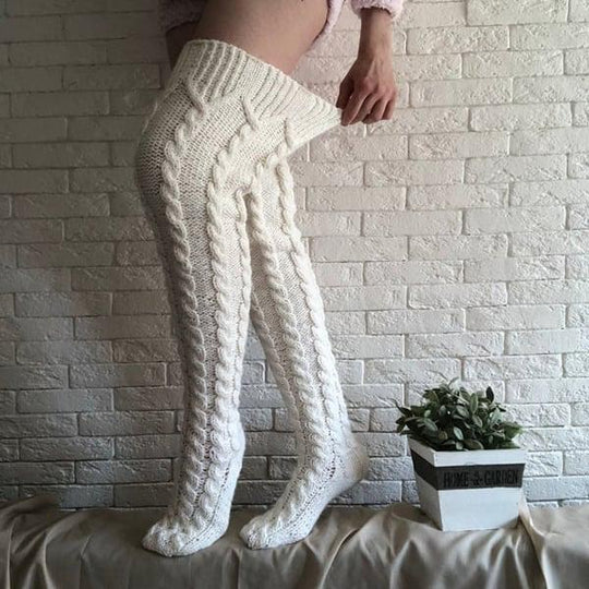 Long Thigh High Socks Smart Wool Thermal Stockings