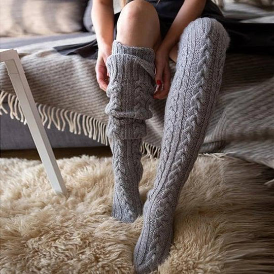 Long Thigh High Socks Smart Wool Thermal Stockings