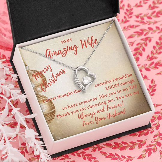 To My Amazing Wife Always & Forever Heart Necklace