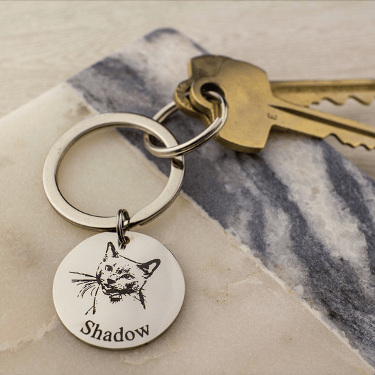 Actual Pet Portrait Key Chain 25mm Round Disc Keychain Keychain MelodyNecklace