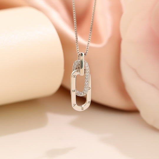 Mother & Daughter Forever Linked Together Necklace in Silver