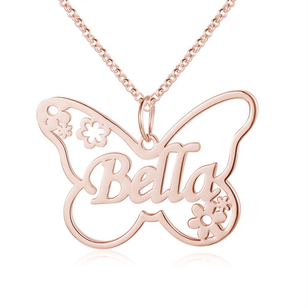 Butterfly Name Necklace Personalized Name Necklaces