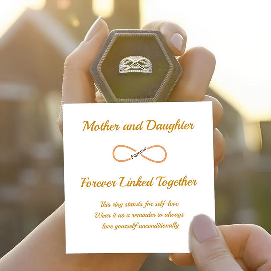 Mother and Daughter Forever Linked Together Infinity Ring