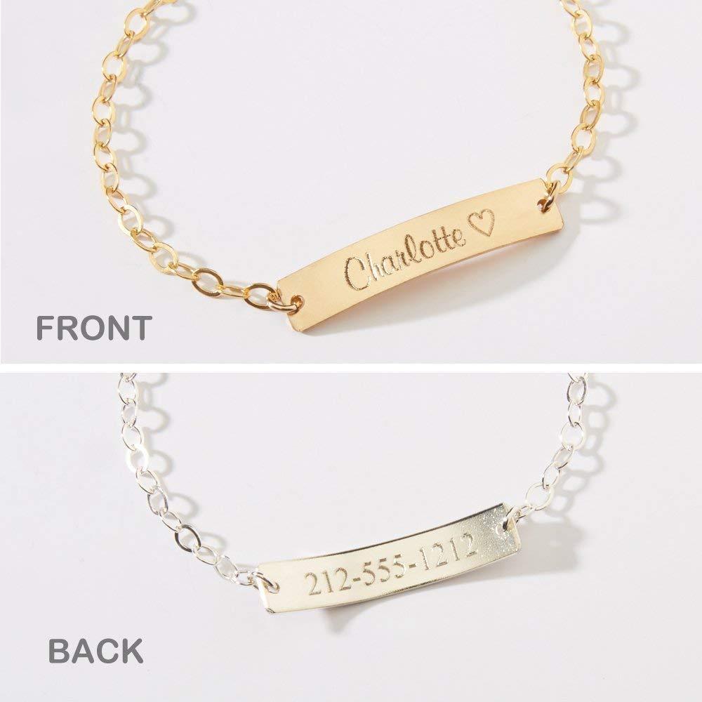 Baby Baptism Gift Personalized Child ID Bar Bracelet Bracelet For Baby MelodyNecklace