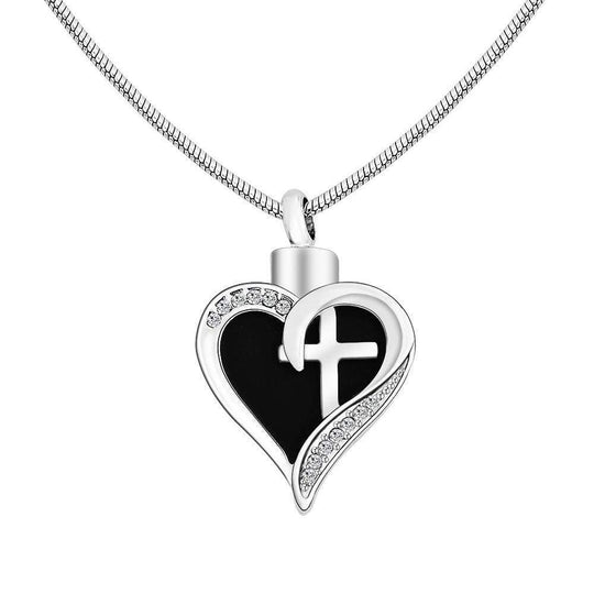 Baptism Gift Heart-shaped cross fashion pendant necklace Necklace MelodyNecklace