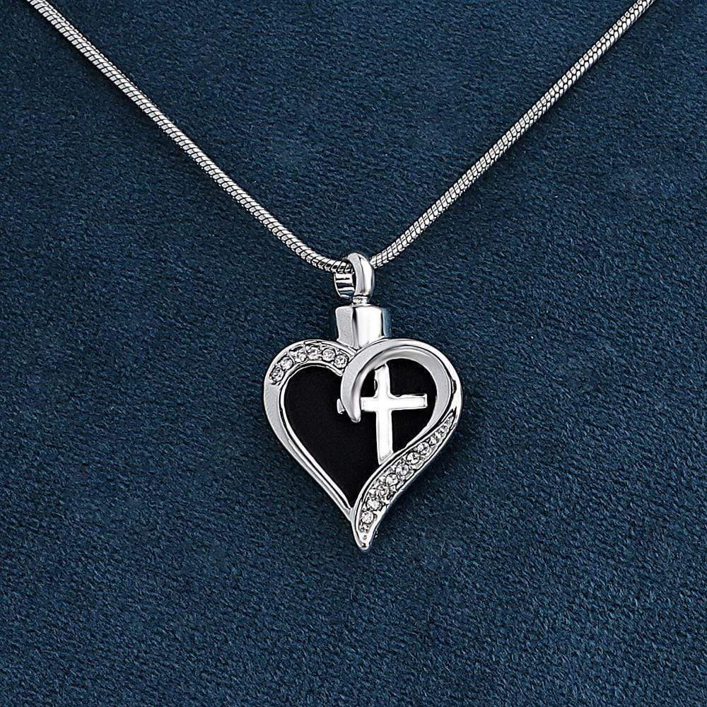 Baptism Gift Heart-shaped cross fashion pendant necklace Necklace MelodyNecklace