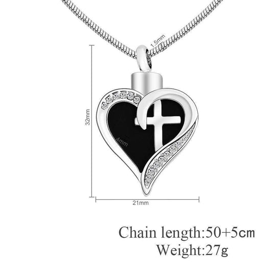 Baptism Gift Heart-shaped cross fashion pendant necklace Necklace MelodyNecklace