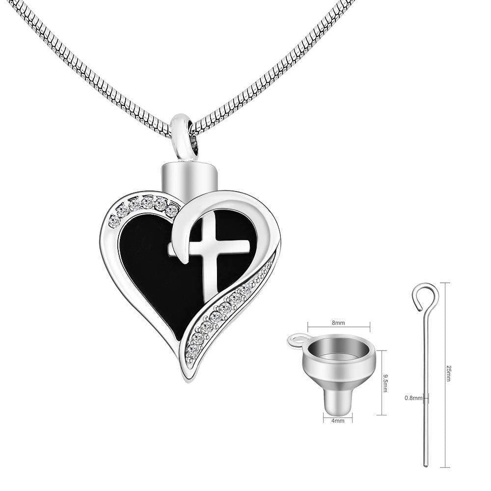 Baptism Gift Heart-shaped cross fashion pendant necklace Necklace MelodyNecklace