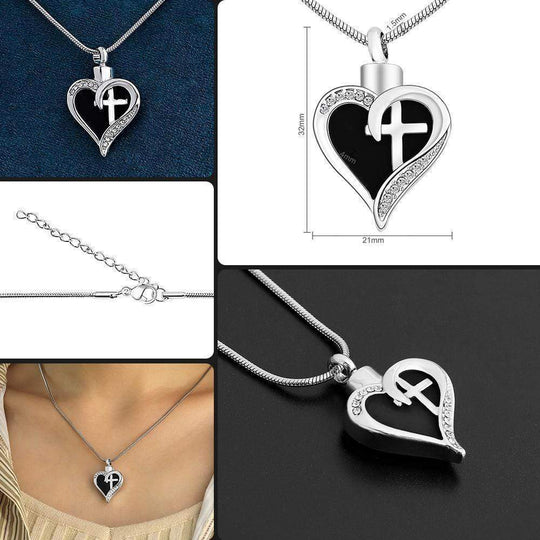 Baptism Gift Heart-shaped cross fashion pendant necklace Necklace MelodyNecklace