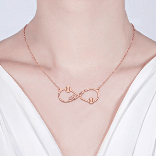 Baseball Infinity Name Necklace Customized Gift Necklace MelodyNecklace