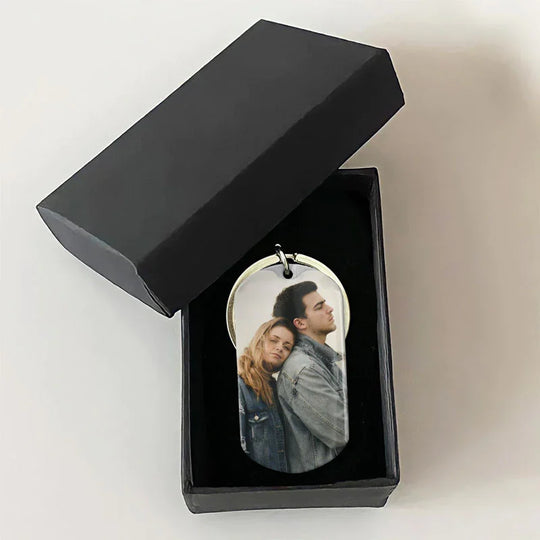 To My Man Personalized Photo Keychain for Couple Valentine's Gift