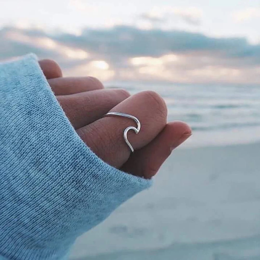 Dainty Sea Wave Ring Summer Birthday Gifts for Women Girls